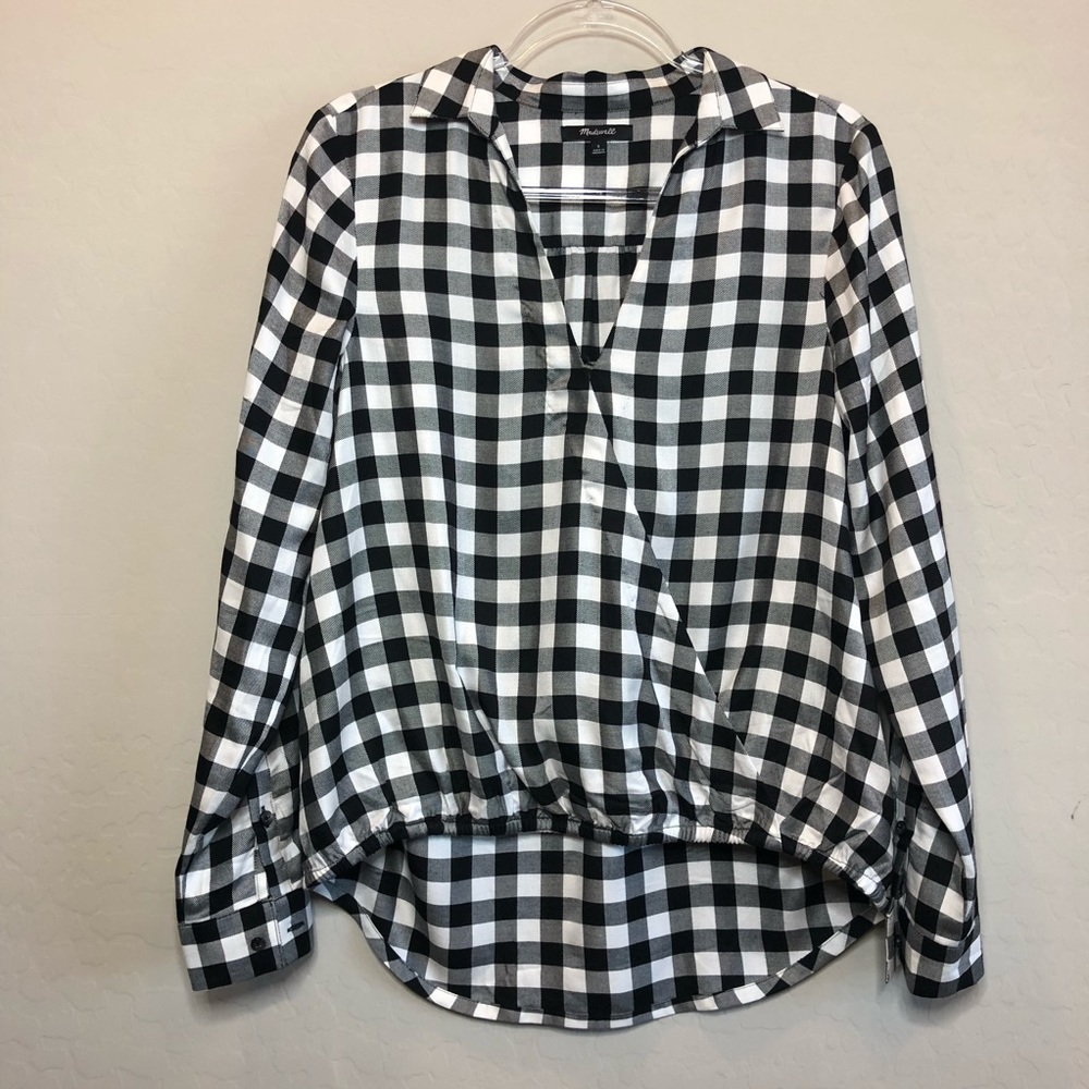 Madewell Buffalo Check Wrap Front Shirt RB
